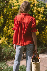 THE ORGANIC FARAI BLOUSE IN POPPY