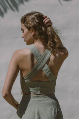 the Maya crop top in Moss