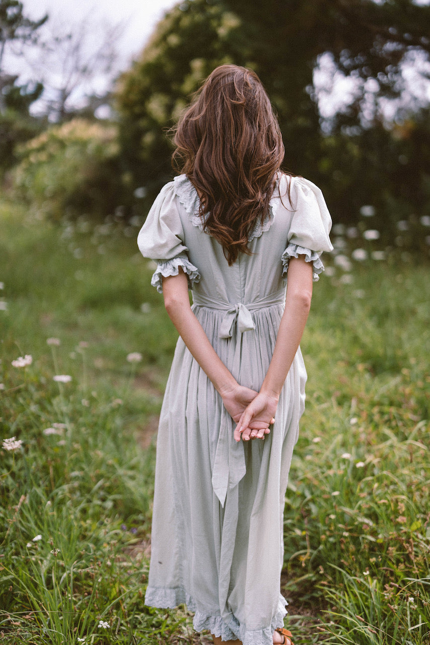 THE AUDREY DRESS WITH SHORT SLEEVES IN SEAFOAM – Kara Thoms Boutique