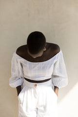 the bellflower top in blanc 