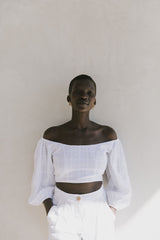 the bellflower top in blanc 