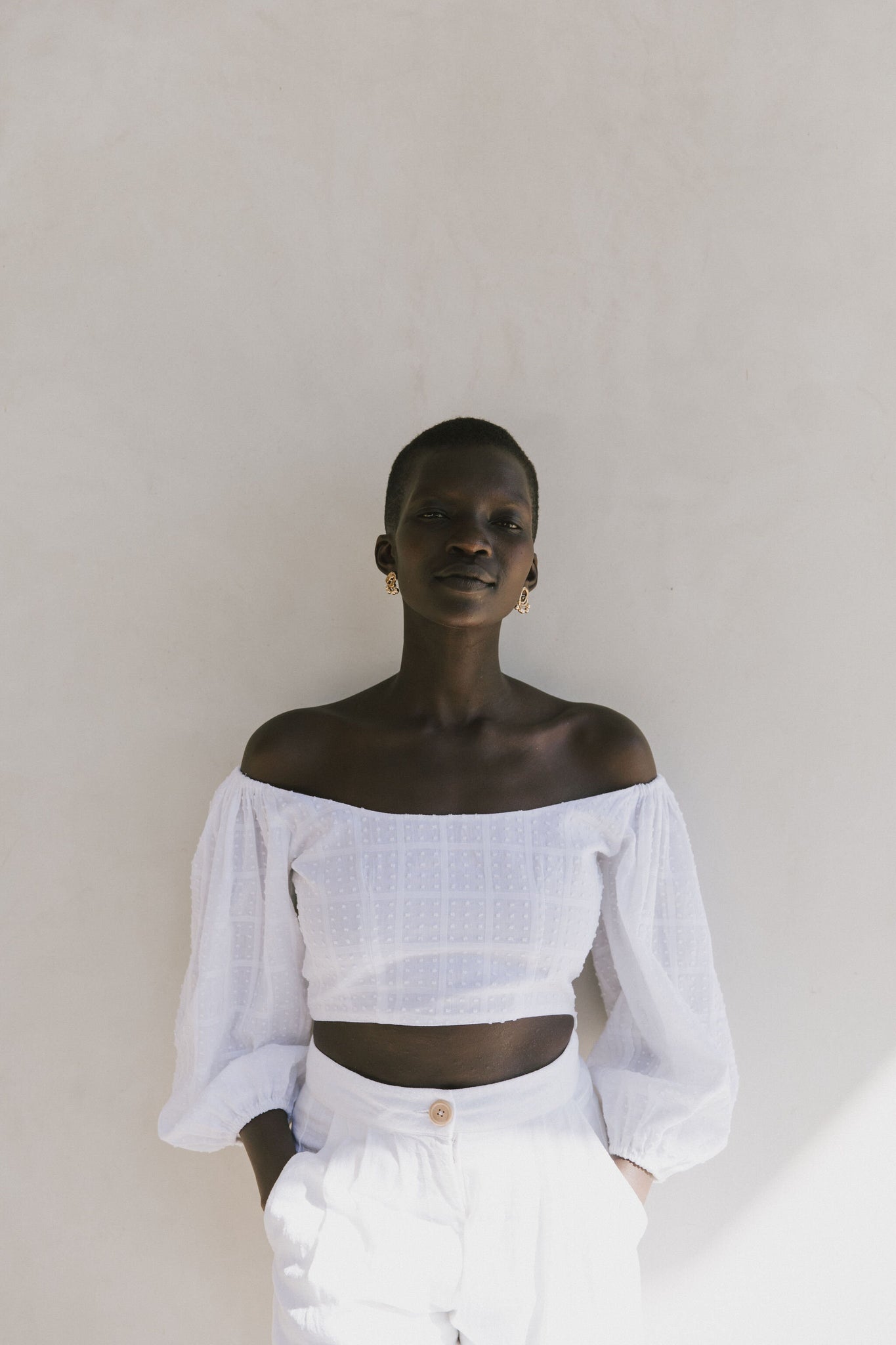 the bellflower top in blanc 