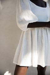 the bellflower mini dress in blanc
