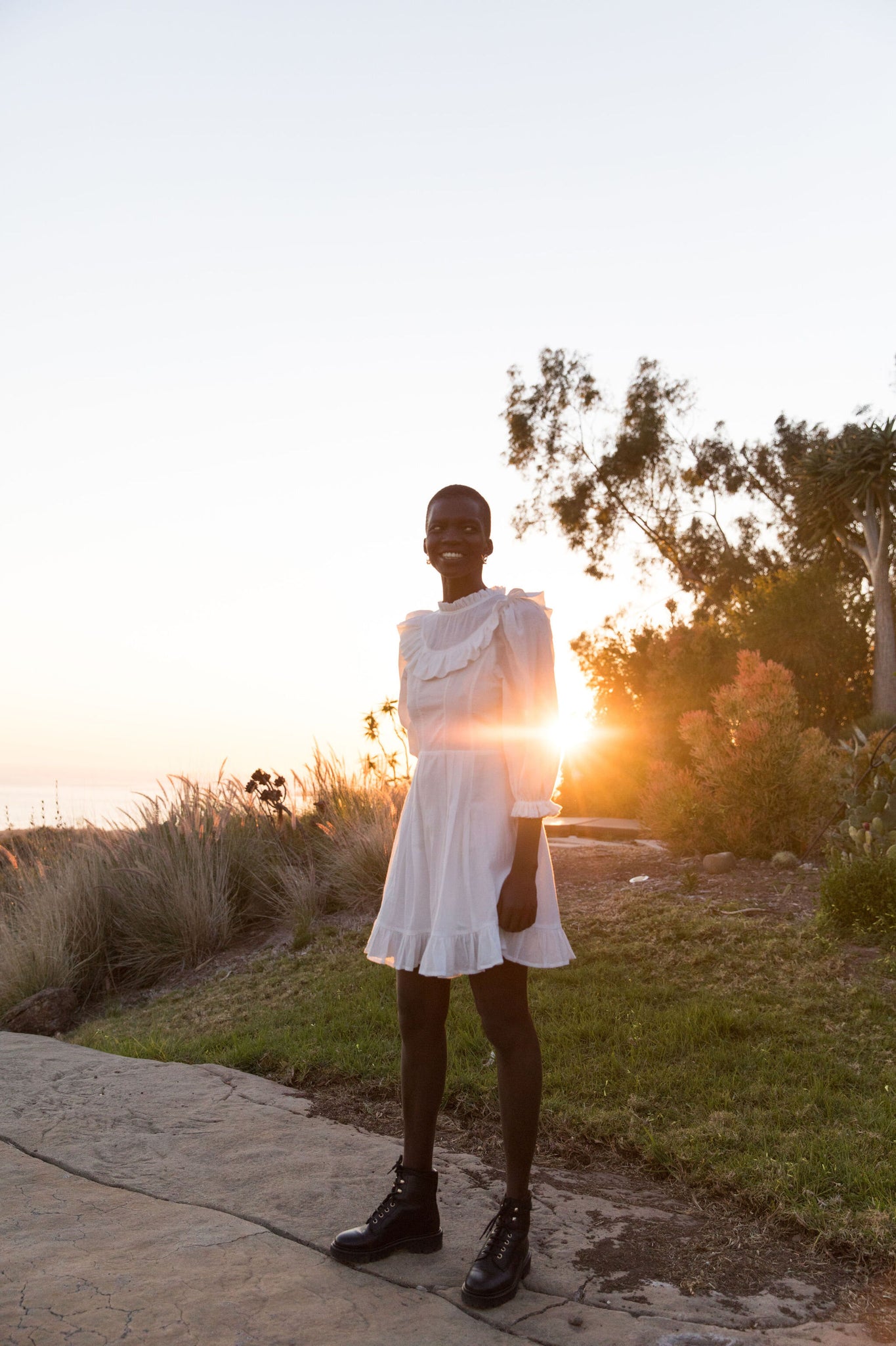 the prairie mini dress in blanc