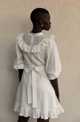the prairie mini dress in blanc