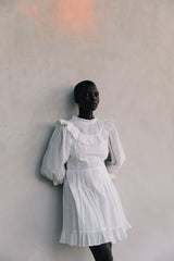 the prairie mini dress in blanc