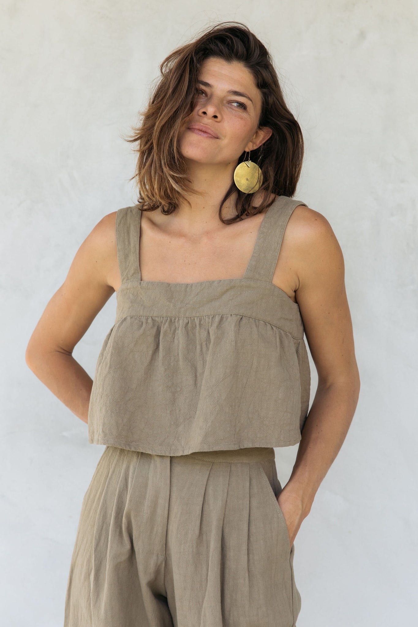the tali top in khaki
