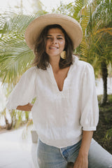 the delilah blouse in blanc