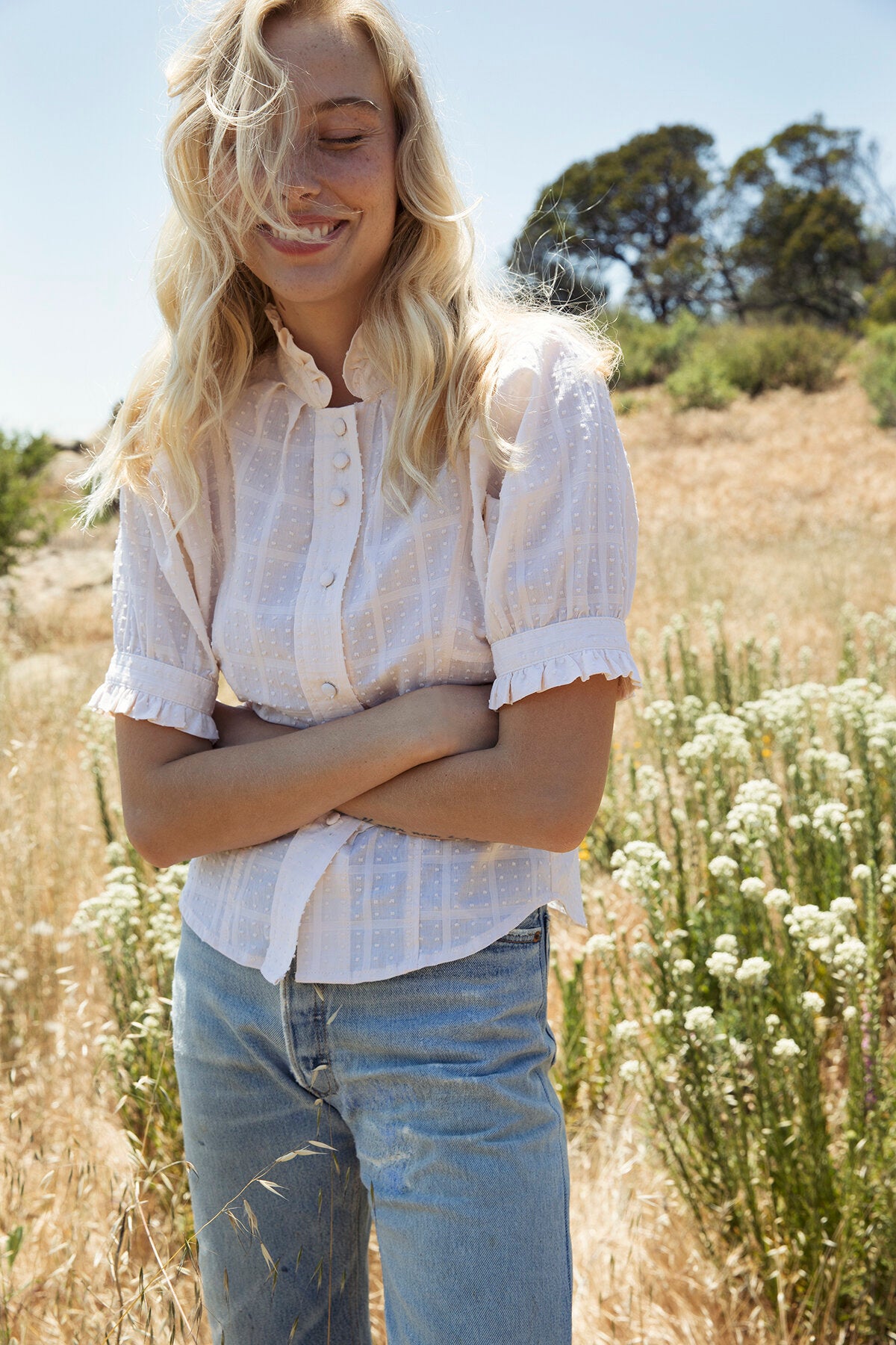 the alice blouse in cream – Kara Thoms Boutique