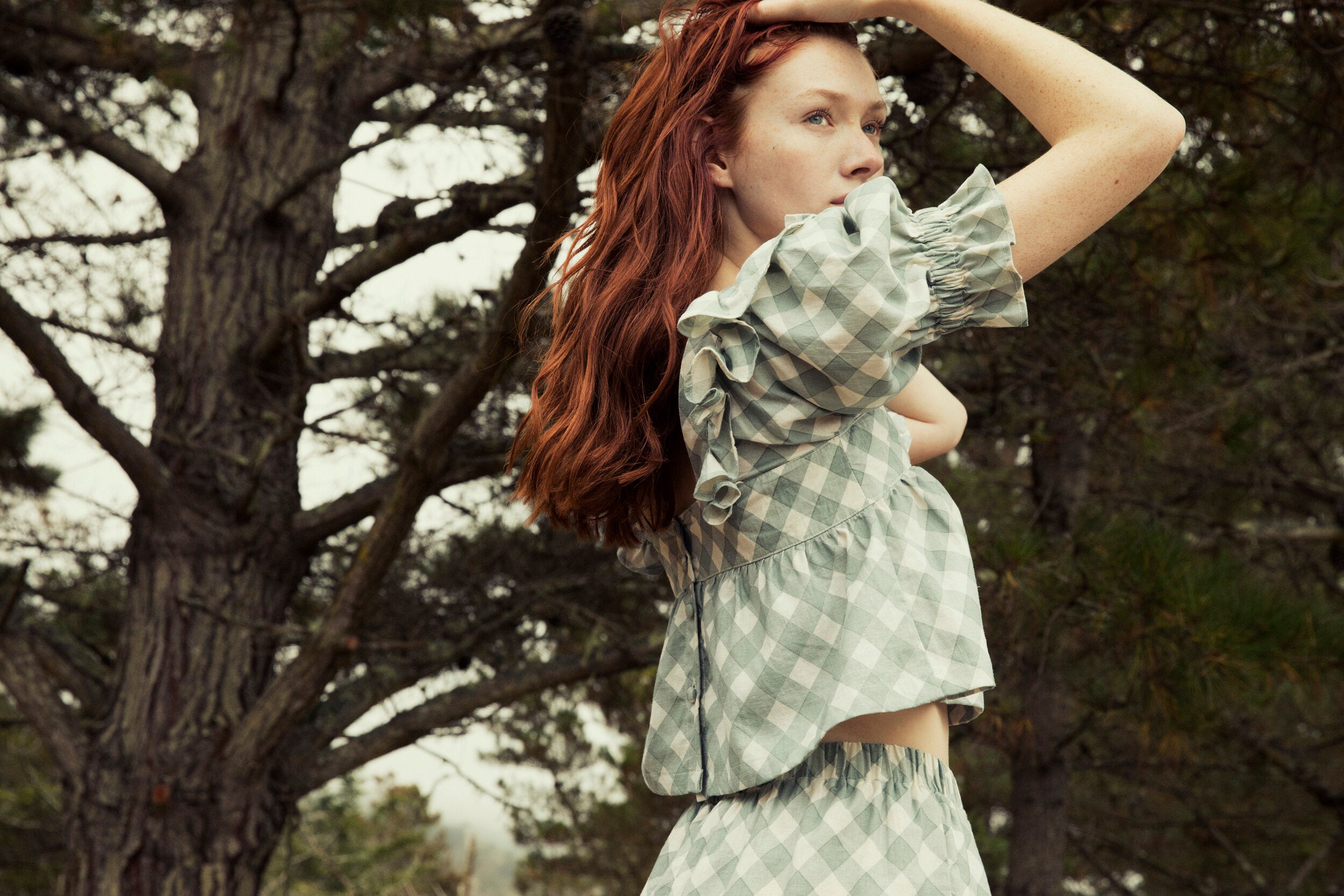 the arden top in chambray gingham – Kara Thoms Boutique