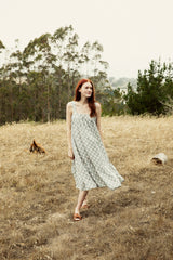 the addy dress in chambray gingham
